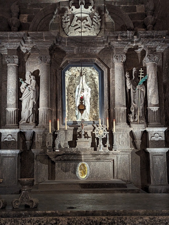 A chapel carved from salt, Wieliczka Salt Mine